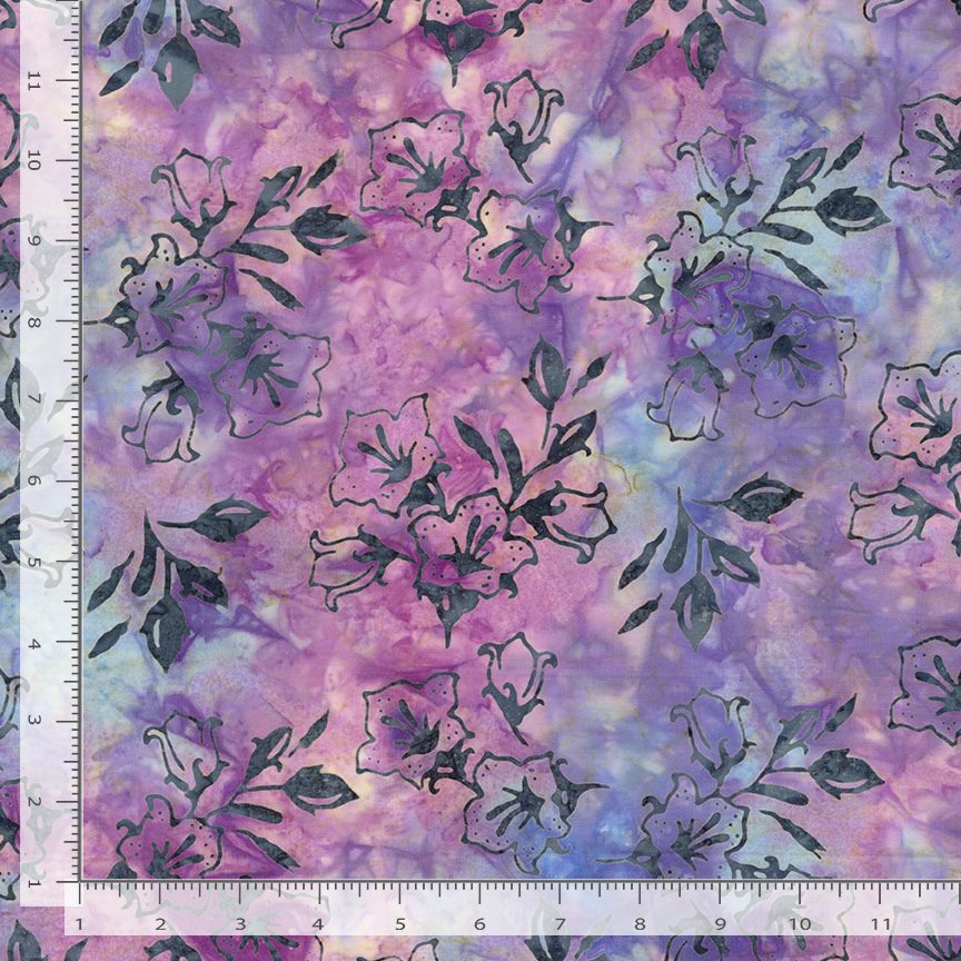 Tonga Paradise Batik Bellflowers  Sky   TONGA-B2994 Cotton Woven Fabric