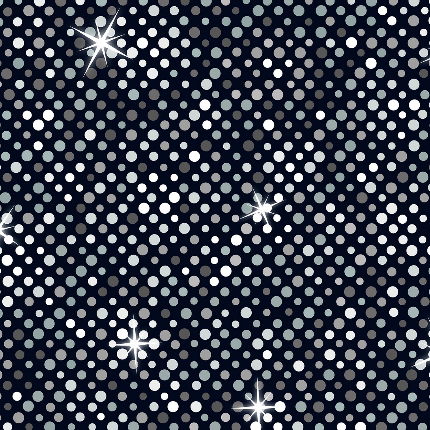A841 Disco Big Glitter Black and Gray with Silver Metallic A841.3 Cotton Wo ...