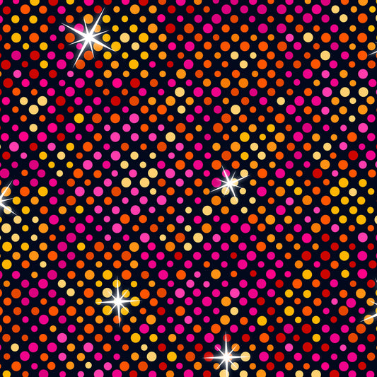 Disco Big Glitter Multi with Gold Metallic A841.2 Cotton Woven Fabric