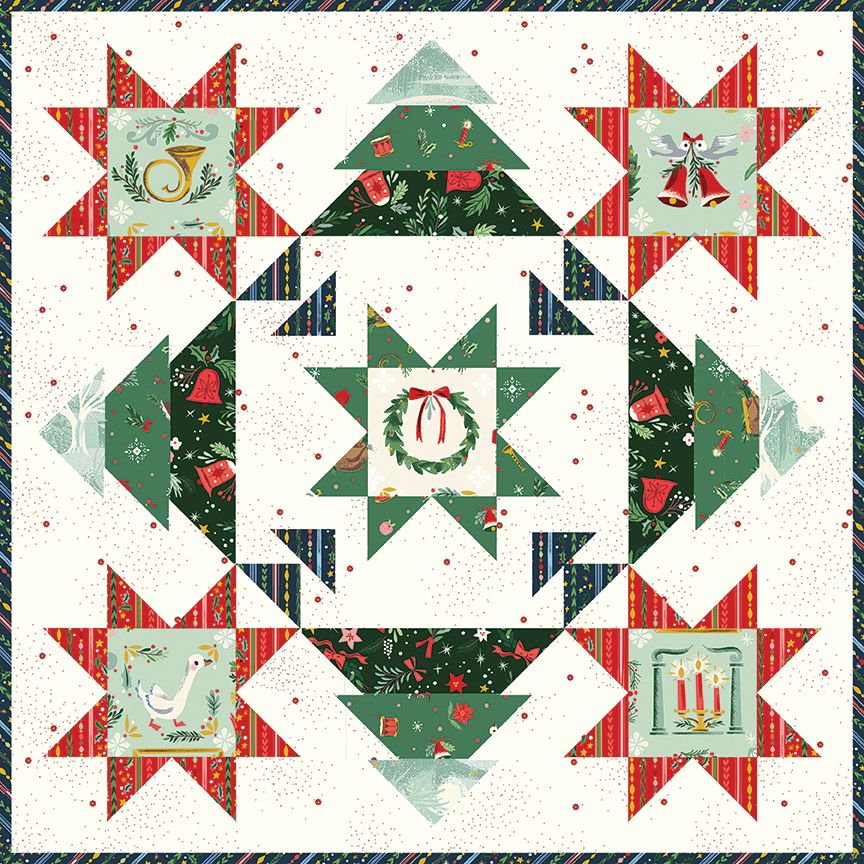 Preorder May 2027: Holiday Adventure Mini Quilt Kit Featuring Carol by Jill Howarth