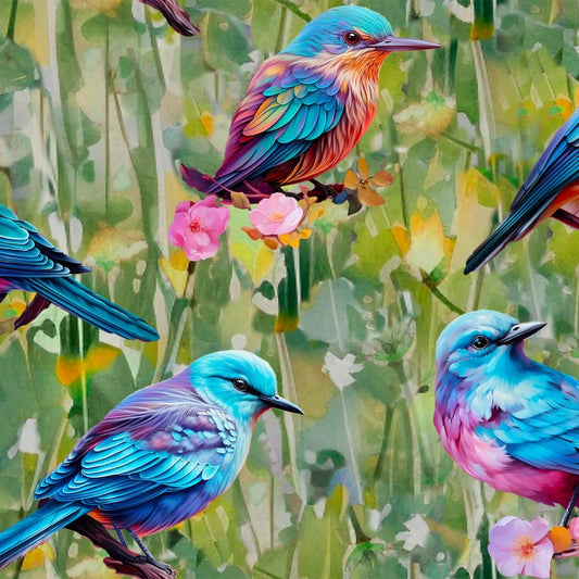 PREORDER ITEM - EXPECTED FEBRUARY 2026: Spring into Beauty by Shawna Stewart Bird Perch Green 24234-GRN Cotton Woven Fabric