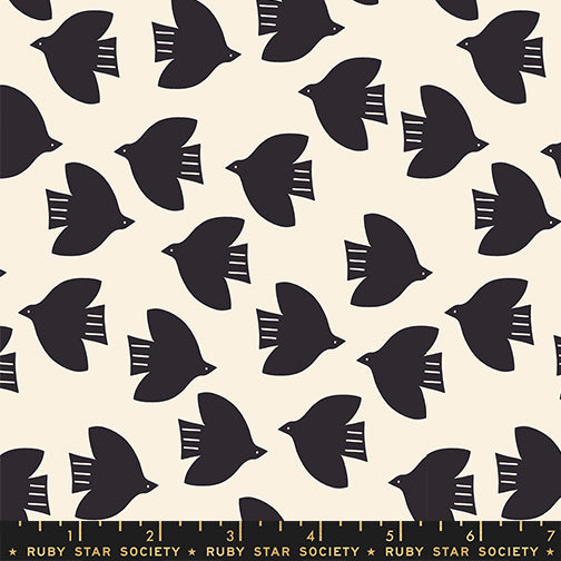 PREORDER ITEM - EXPECTED OCTOBER 2025: Catnap by Alexia Marcelle Abegg of Ruby Star Society Birds Natural    RS4135.11 Cotton Woven Fabric