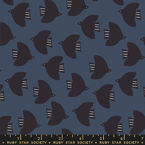PREORDER ITEM - EXPECTED OCTOBER 2025: Catnap by Alexia Marcelle Abegg of Ruby Star Society Birds Smoke    RS4135.14 Cotton Woven Fabric