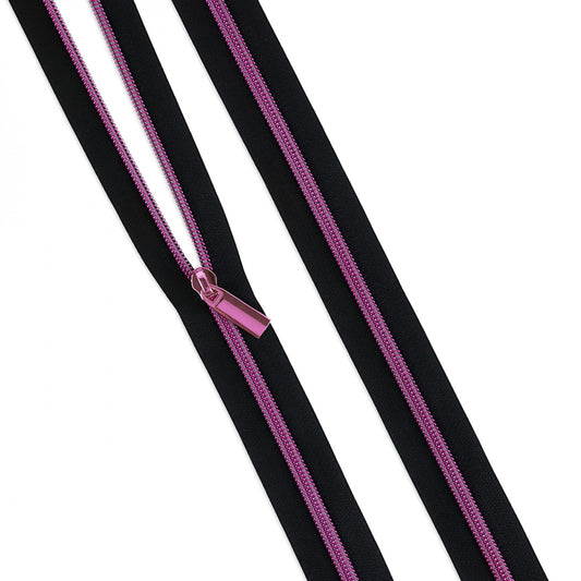 Tula Pink Purse Hardware Black #5 Nylon Tula Pink Coil Zipper 3yds and 9 Pulls   ZBY5C130
