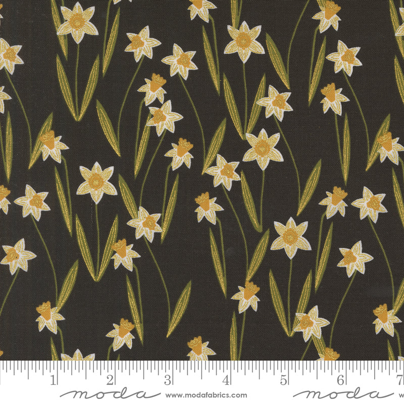 PREORDER ITEM - EXPECTED MARCH 2025: Bee Garden by Gingiber Black Metallic    48413.21M Cotton Woven Fabric