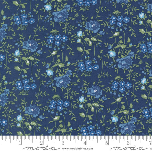 PREORDER ITEM - EXPECTED DECEMBER 2025: Blueprint by Camille Roskelle Bloomsbury Florals Navy    55333.16 Cotton Woven Fabric