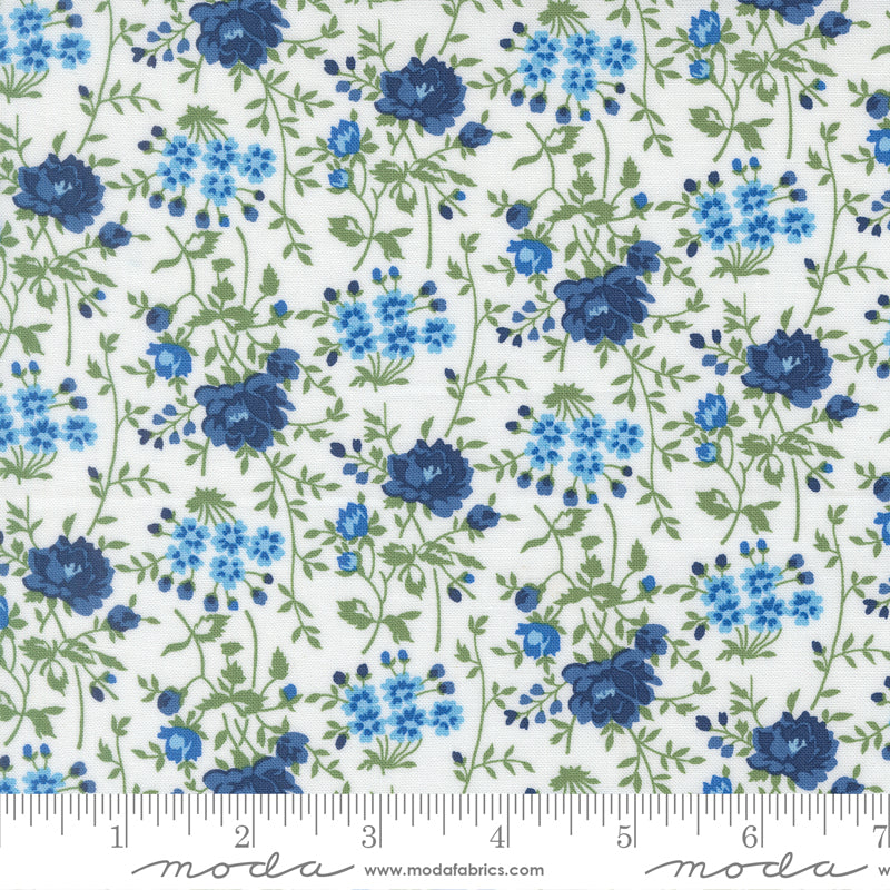 PREORDER ITEM - EXPECTED DECEMBER 2025: Blueprint by Camille Roskelle Bloomsbury Florals White Multi    55333.11 Cotton Woven Fabric