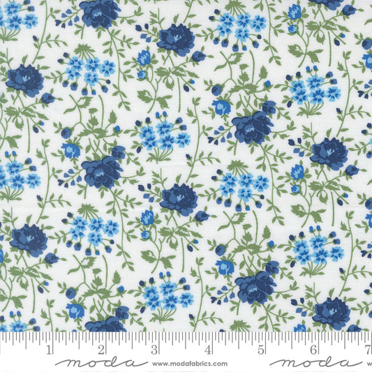 PREORDER ITEM - EXPECTED DECEMBER 2025: Blueprint by Camille Roskelle Bloomsbury Florals White Multi    55333.11 Cotton Woven Fabric