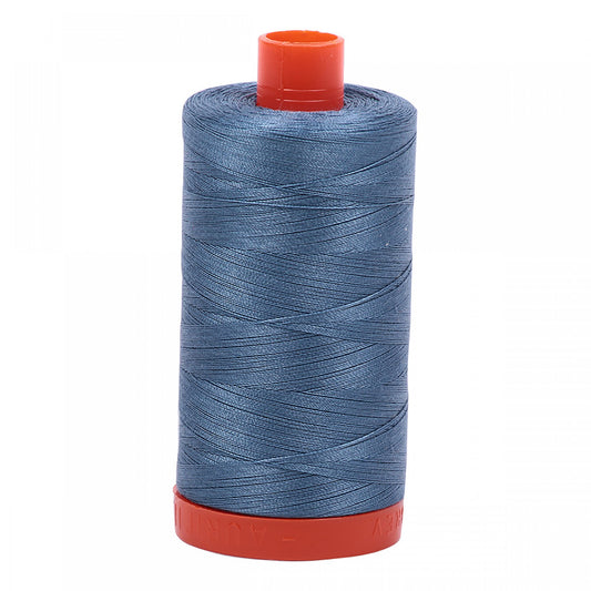 Mako Cotton Thread Solid 50wt 1422 yard spool Blue Grey   A1050-1126