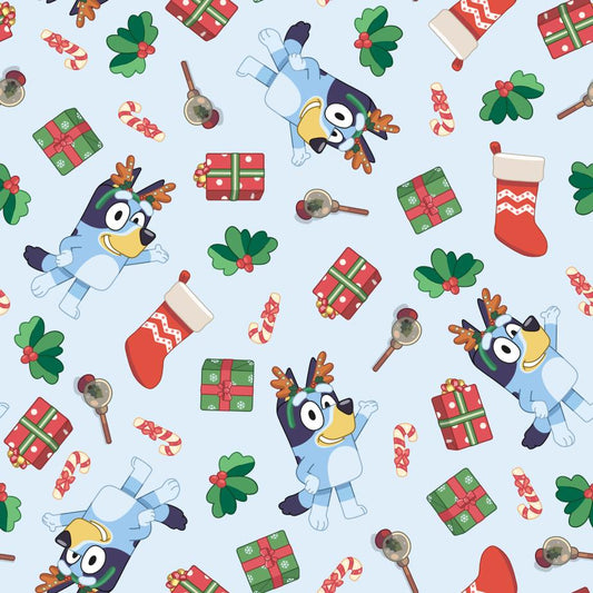 Licensed Seasonal  Bluey Reindeer     81081-160078 Cotton Woven Fabric