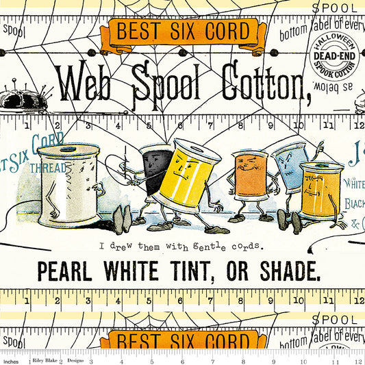 PREORDER ITEM - EXPECTED APRIL 2026: Scary Scraps by J. Wecker Frisch Border Stripe    CD17602-WHITE Cotton Woven Fabric