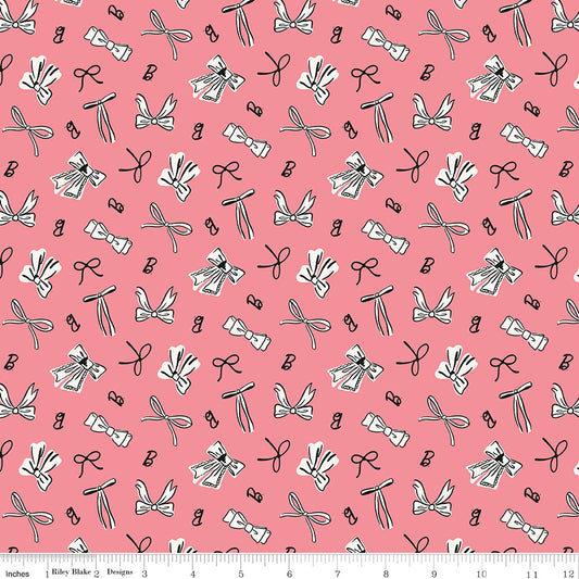 PREORDER ITEM - EXPECTED NOVEMBER 2025: Licensed Barbie Vintage Bows C16893-PINK Cotton Woven Fabric