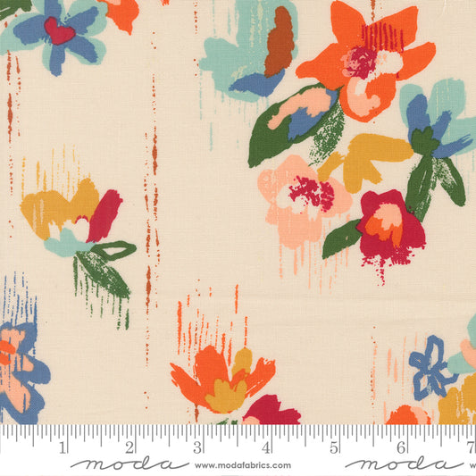PREORDER ITEM EXPECTED IN JANUARY 2026: Boho Haven by Stephanie Sliwinski of Fancy That Design House Co Brush Stroke Floral Eggshell 45640.11 Cotton Woven Fabric