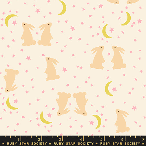 PREORDER ITEM EXPECTED IN MARCH 2026: Mystic Fable by Alexia Marcelle Abegg of Ruby Star Society Bunnies Natural    RS4147.11 Cotton Woven Fabric