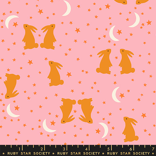 PREORDER ITEM EXPECTED IN MARCH 2026: Mystic Fable by Alexia Marcelle Abegg of Ruby Star Society Bunnies Rosebud    RS4147.13. Cotton Woven Fabric