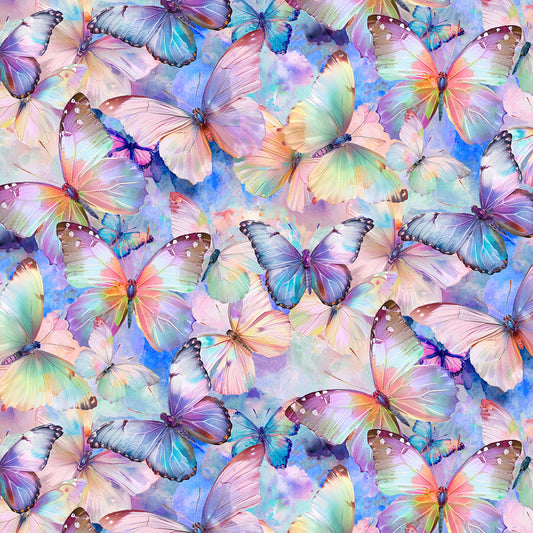 Flutter Butterfly Packed Multi CD3777-MULTI Cotton Woven Fabric