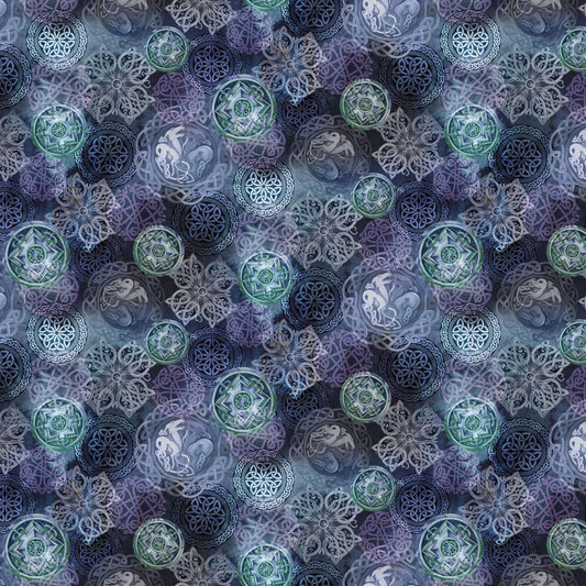 PREORDER ITEM-EXPECTED FEBRUARY 2026: Mystic Dragon by Jody Bergsma Elemental Magic DDC12583 Midnite Cotton Woven Fabric