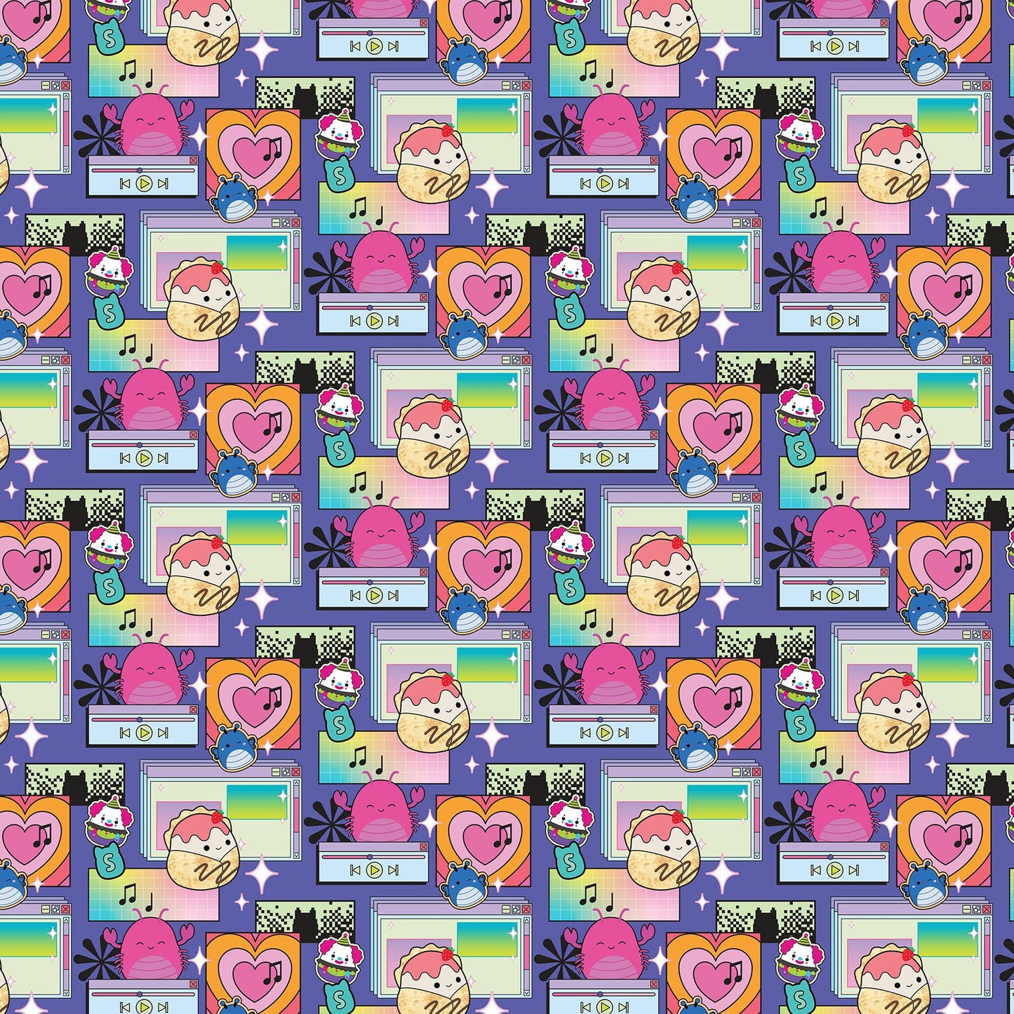 PREORDER ITEM-EXPECTED APRIL 2026: Squishmallows Joyful Joy Purple  SW1025-82 Cotton Woven