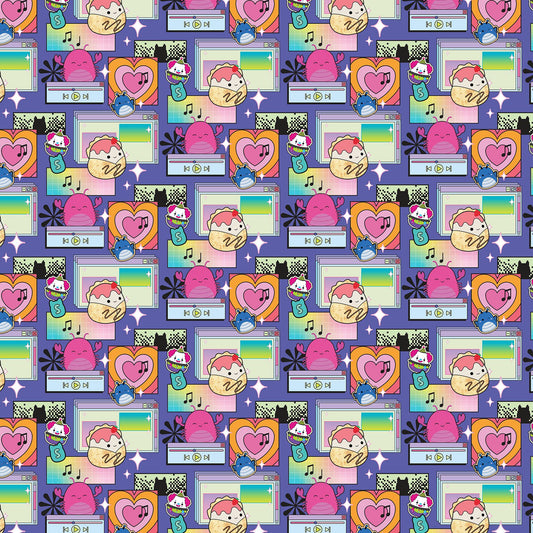 PREORDER ITEM-EXPECTED APRIL 2026: Squishmallows Joyful Joy Purple SW1025-82 Cotton Woven