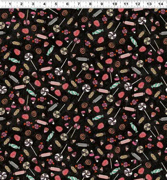 PREORDER ITEM - EXPECTED JUNE 2025: Faboolous Digital by Sue Zipkin Candy Black    Y4484.3 Cotton Woven Fabric