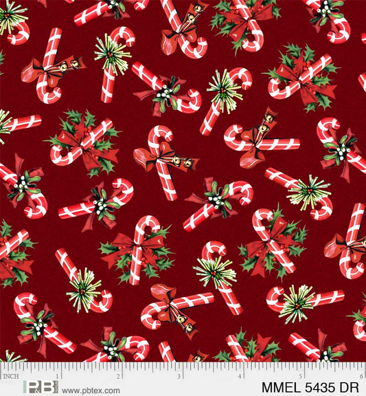 Merry Melody by Lesa Marino Candy Canes Tossed    MMEL5435DR Cotton Woven Fabric