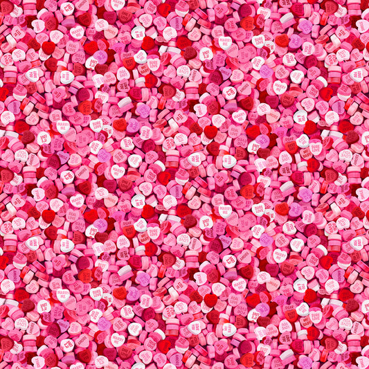 Be Mine Candy Valentine Hearts    CD3193-CANDY Cotton Woven Fabric