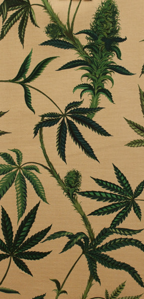 Heavy Oxford Home Deco  Cannabis Sativa Dark Tea h8325c Cotton Fabric