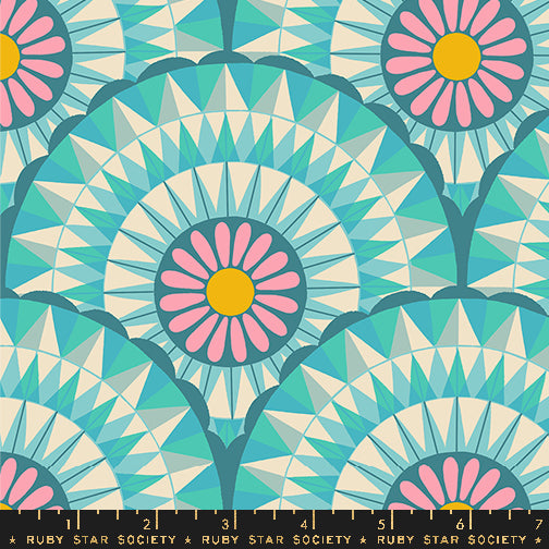 Carousel by Melody Miller of Ruby Star Society Carousels Turquoise    RS0095.12 Cotton Woven Fabric