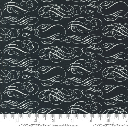 Sable & Swan by Cathe Holden Cartouches Ebony 7442.15 Cotton Woven Fabric