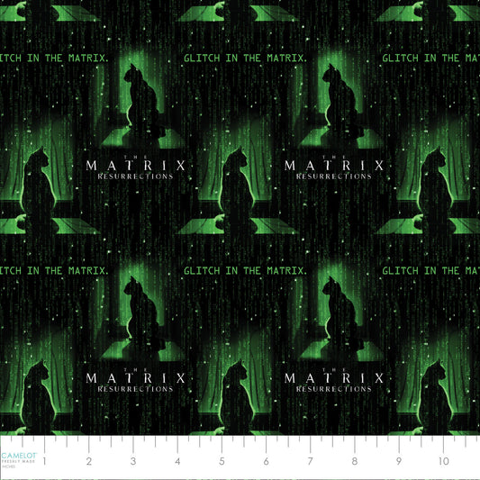 Licensed The Matrix Cat Black 23080104-01 Cotton Woven Fabric