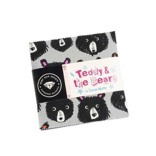 Teddy & The Bears by Sarah Watts of Ruby Star Society 5” Squares Bundle of 42   RS2102PP Bundle