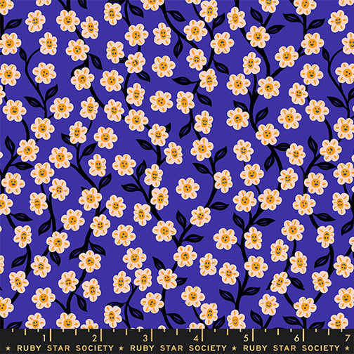 PREORDER ITEM - EXPECTED OCTOBER 2025: Hello Alice by Sarah Watts of Ruby Star Society Chatty Garden Blacklight    RS2128.14 Cotton Woven Fabric
