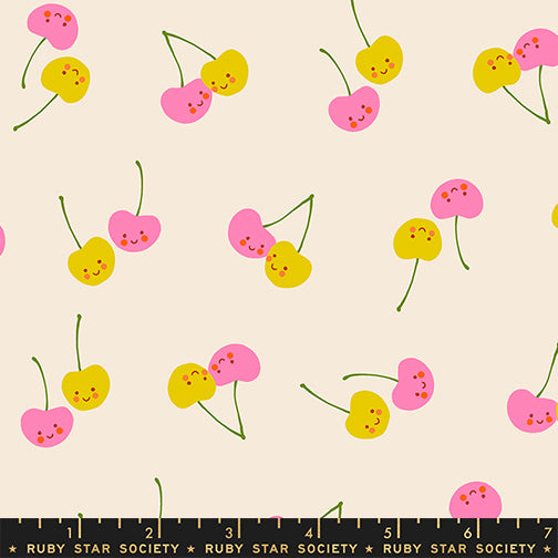 PREORDER ITEM EXPECTED IN FEBRUARY 2026: Trinketry by Melody Miller of Ruby Star Society Cherry Friends Natural    RS0112.11 Cotton Woven Fabric