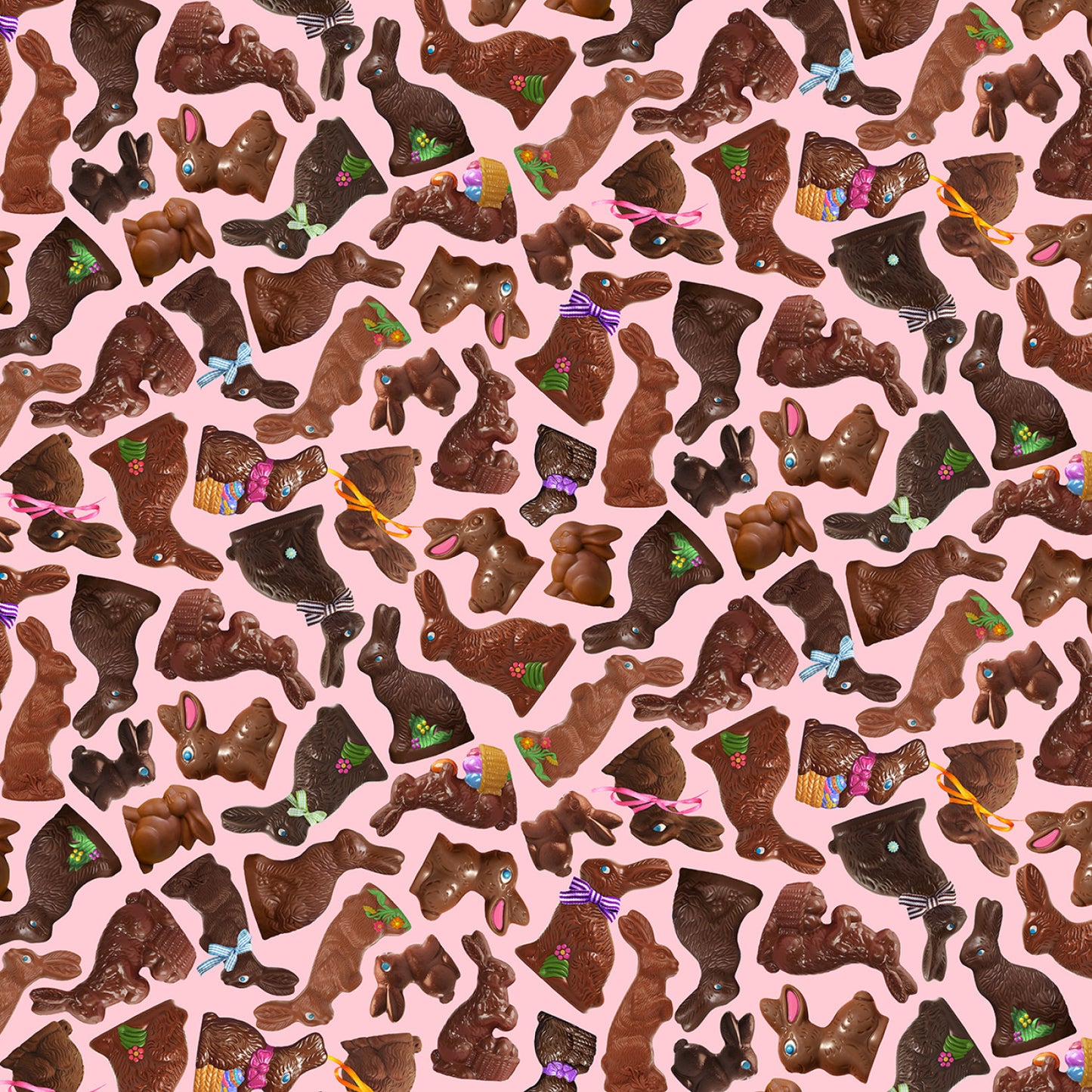 New Arrival: Spring Treats Chocolate Bunnies Pink    CD3396-PINK Cotton Woven Fabric