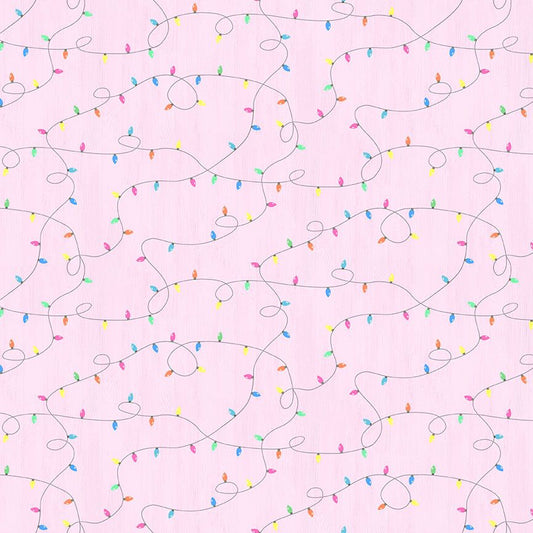 Homestead Holiday by Charisma Horton Christmas Lights Pink CHARISMA-CD3652-PINK Cotton Woven Fabric