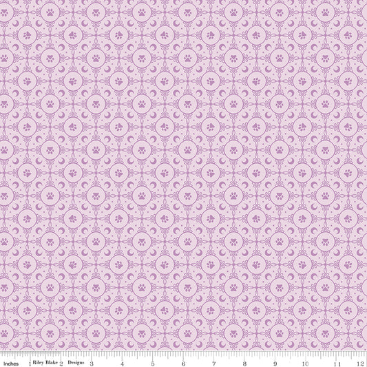 Celtic Cats by Brigid Ashwood Collection Circle Paws Lilac CD16585-LILAC Cotton Woven Fabric