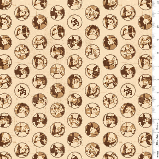 John Wayne American West by John Wayne Collection Circles Cream C16622-CREAM Cotton Woven Fabric