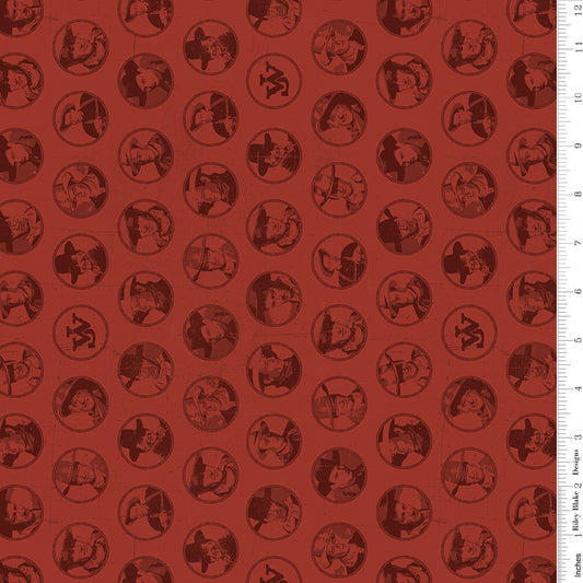 John Wayne American West by John Wayne Collection Circles Red C16622-RED Cotton Woven Fabric