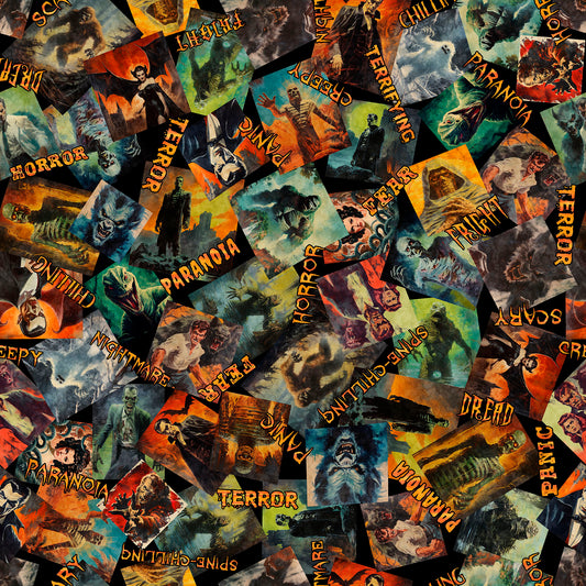 Gotta Have it by Morris Creative Group Classic Movie Monsters Black 31184J Cotton Woven Fabric