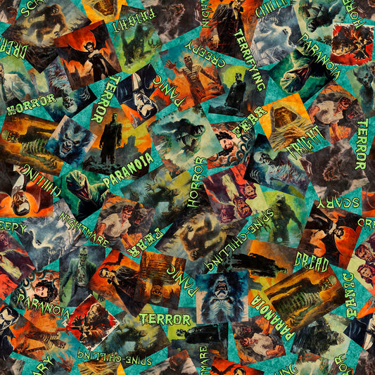 Gotta Have it by Morris Creative Group Classic Movie Monsters Jade 31184Q Cotton Woven Fabric