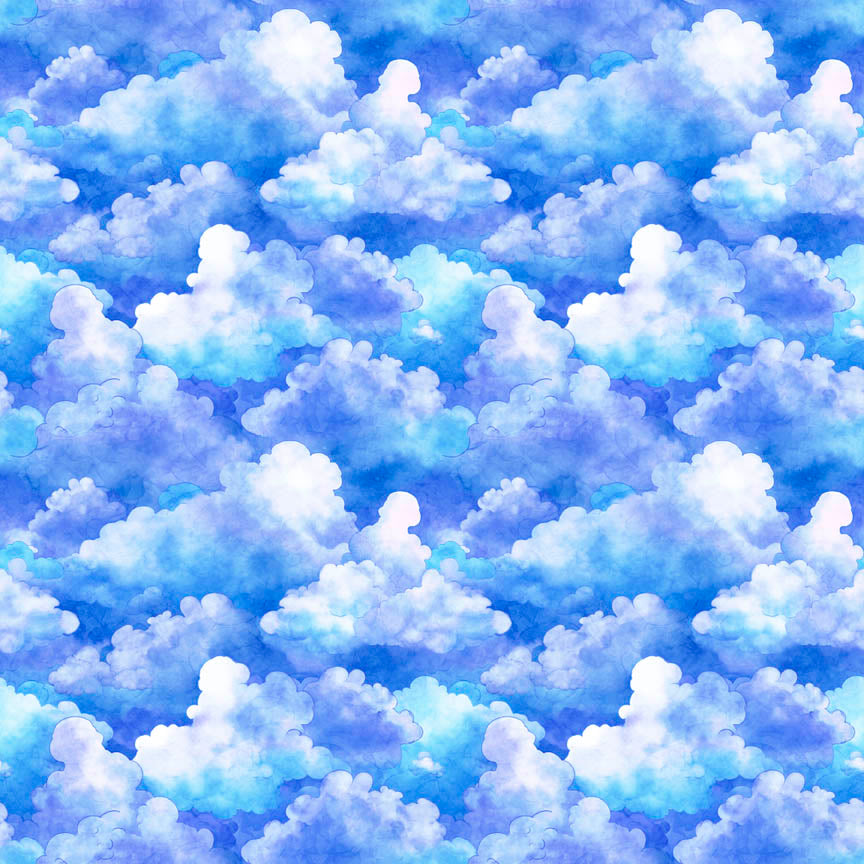 Lil' Wizards by Morris Creative Group Clouds Blue    30553B Cotton Woven Fabric