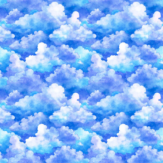 Lil' Wizards by Morris Creative Group Clouds Blue    30553B Cotton Woven Fabric