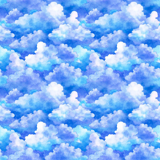 Lil' Wizards by Morris Creative Group Clouds Blue 30553B Cotton Woven Fabric