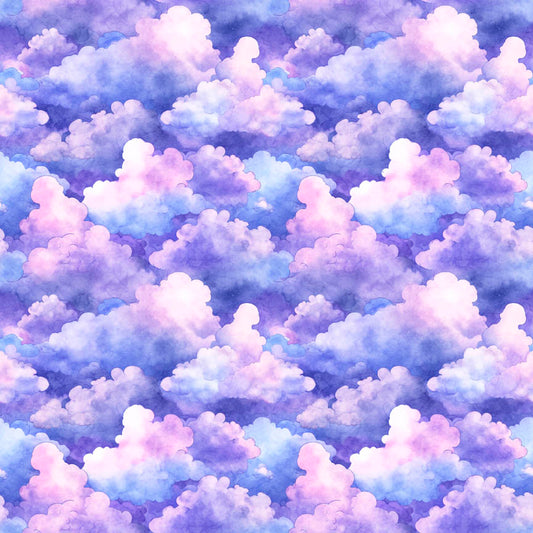 Lil' Wizards by Morris Creative Group Clouds Lavender    30553L Cotton Woven Fabric