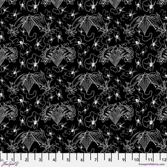 PREORDER ITEM - EXPECTED MAY 2025: Costumes & Cobwebs by Club Hauer Cobweb Lace Black     PWRH118.BLACK Cotton Woven Fabric