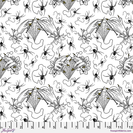 PREORDER ITEM - EXPECTED MAY 2025: Costumes & Cobwebs by Club Hauer Cobweb Lace White    PWRH119.WHITE Cotton Woven Fabric