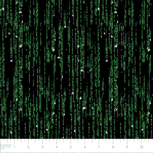 Licensed The Matrix Code Black    23080101-01 Cotton Woven Fabric