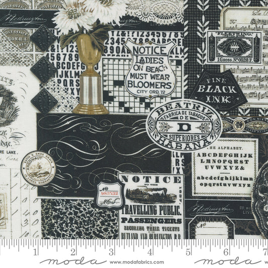 Sable & Swan by Cathe Holden Collage Patchwork Black 7441.11 Cotton Woven Fabric