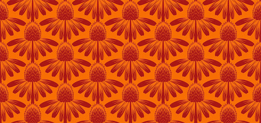 PREORDER ITEM - EXPECTED MARCH 2025: Indelible by Anna Maria Textiles Coneflower Tangerine    AMT1001-59C Cotton Woven Fabric