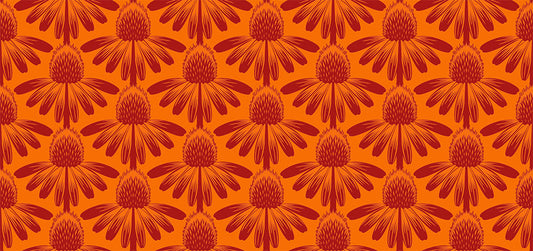 Indelible by Anna Maria Textiles Coneflower Tangerine AMT1001-59C Cotton Woven Fabric
